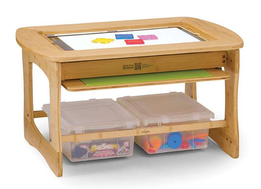 Bamboo Sensory Light Table with Tubs