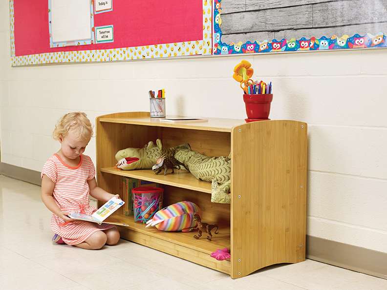 Bamboo Shelving Unit and Tubs