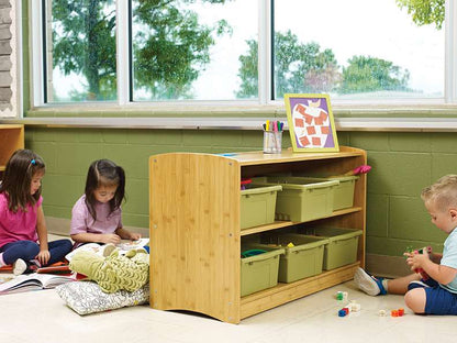Bamboo Shelving Unit and Tubs