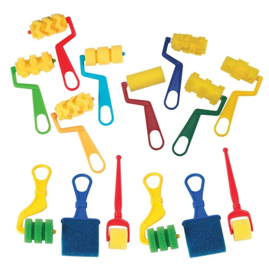 Foam Rollers and Brush Classroom Pack-Assorted sizes, colors
