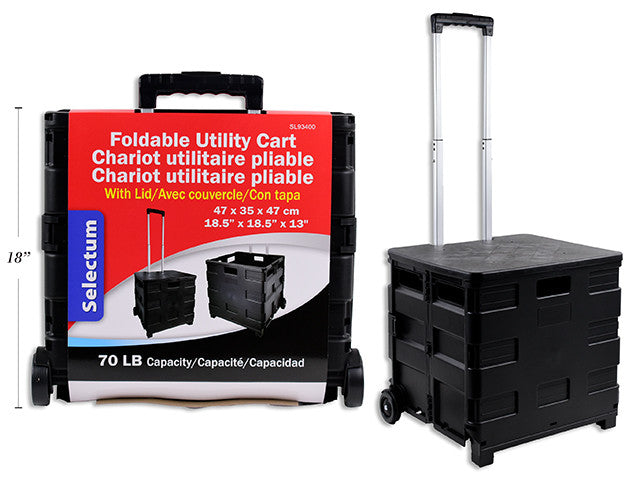 Foldable Utility Cart with Lid