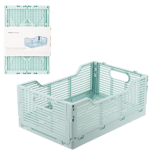 Folding Storage Crate- Seafoam (12" x 8" x 4.5")
