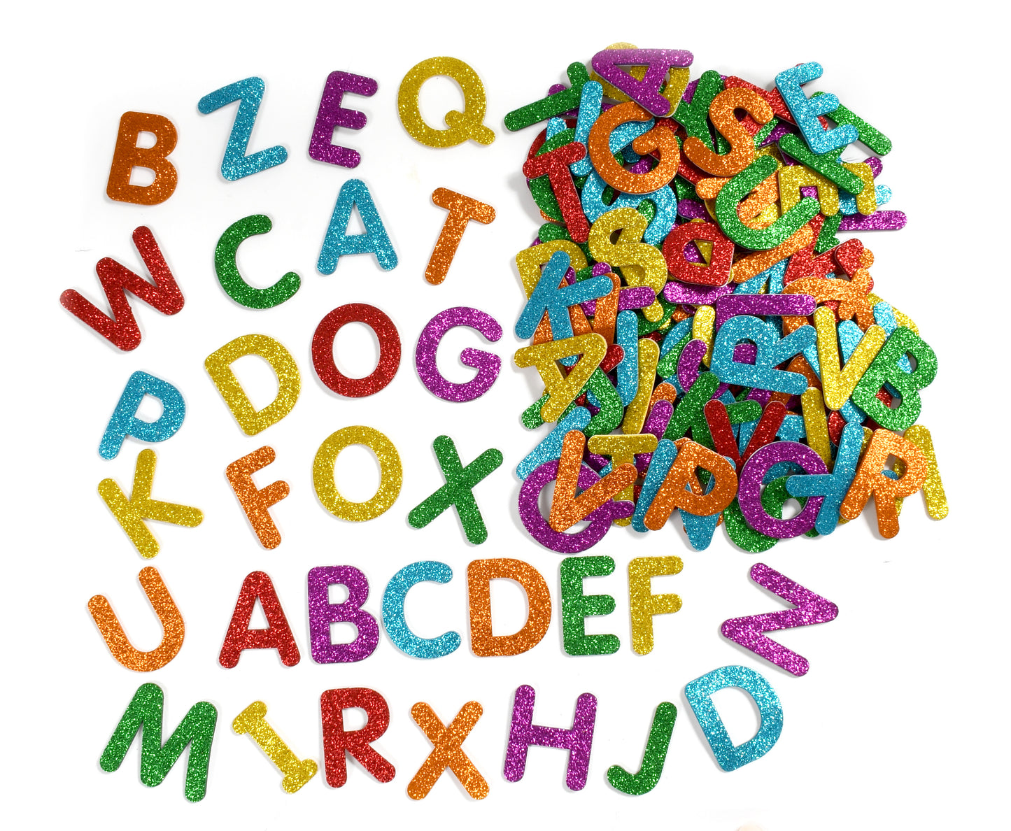 Glitter Foam Alphabet Sticker Multicolor - 156 Pieces