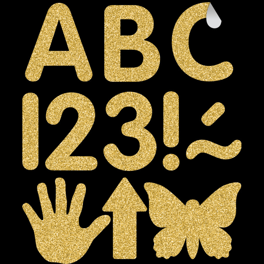 Gold Glitz 2" Classic Self-Adhesive Letters Uppercase
