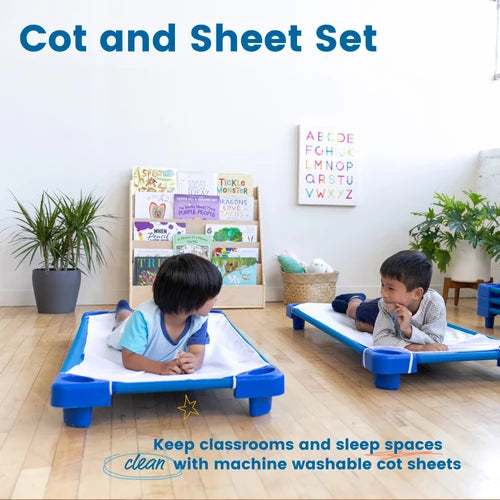 Stackable Kiddie Cot with Sheet -Pack of 6