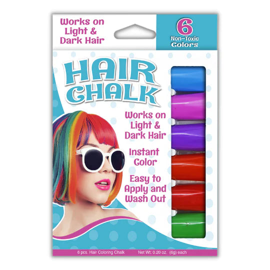 Hair Coloring Chalk, Assorted - 6 Pack