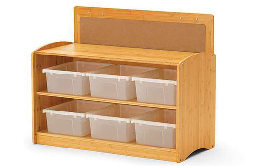 Hide-Away Shelf With 6 Clear Large Open Tubs