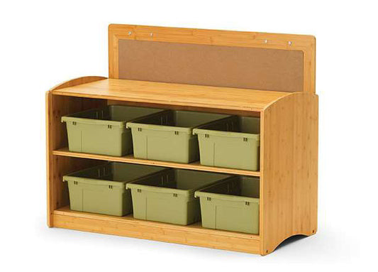 Hide-Away Shelf With 6 Large Sage Open Tubs