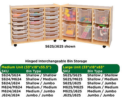 Hinged Interchangeable Bin Storage
