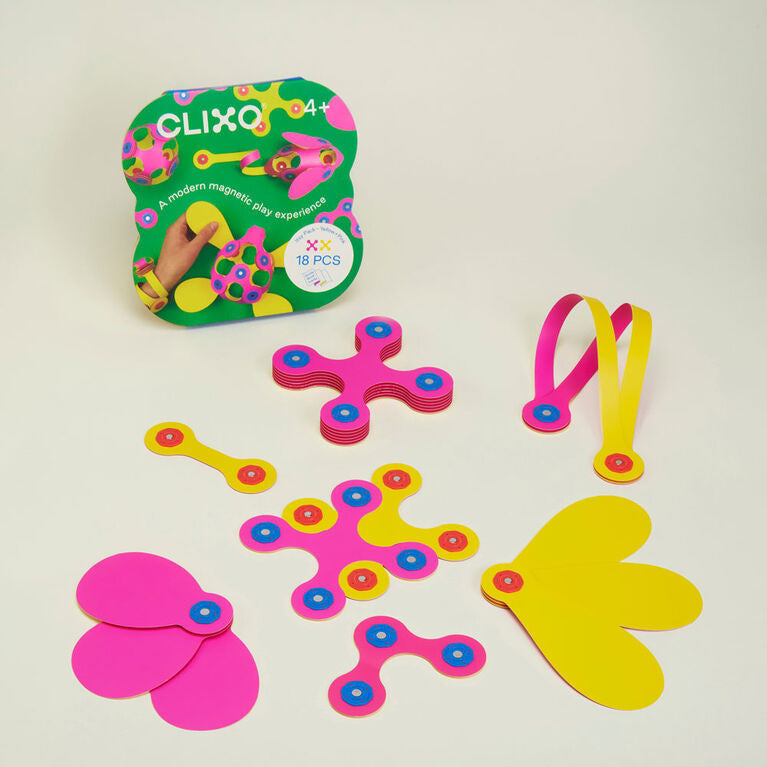 Itsy Pack Clixo- Pink/Yellow (18 pieces)