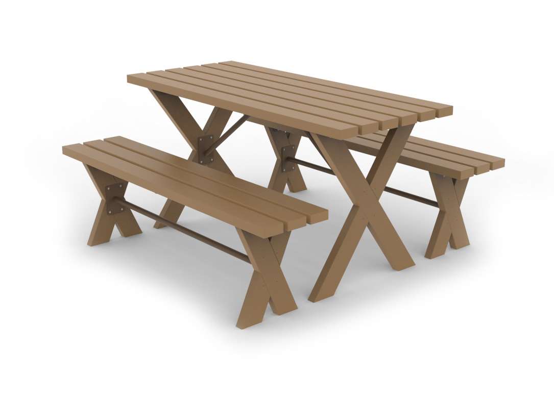 Outdoor Table and Two Bench Combo