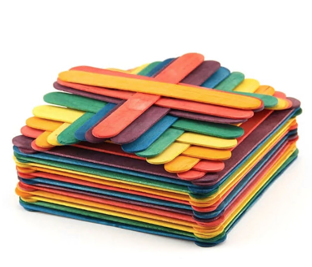 Jumbo Coloured Wood Craft Sticks 6" (500 pk)
