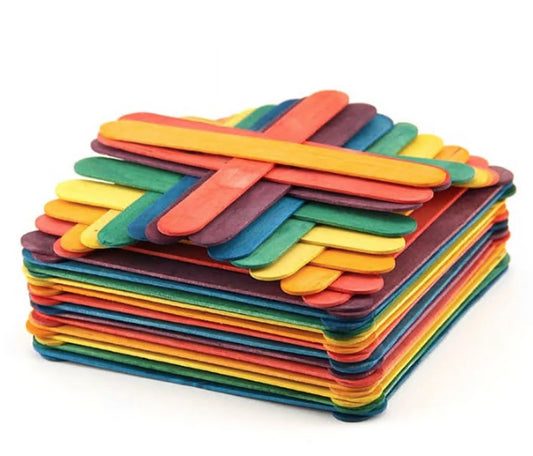 Jumbo Coloured Wood Craft Sticks 6" (500 pk)