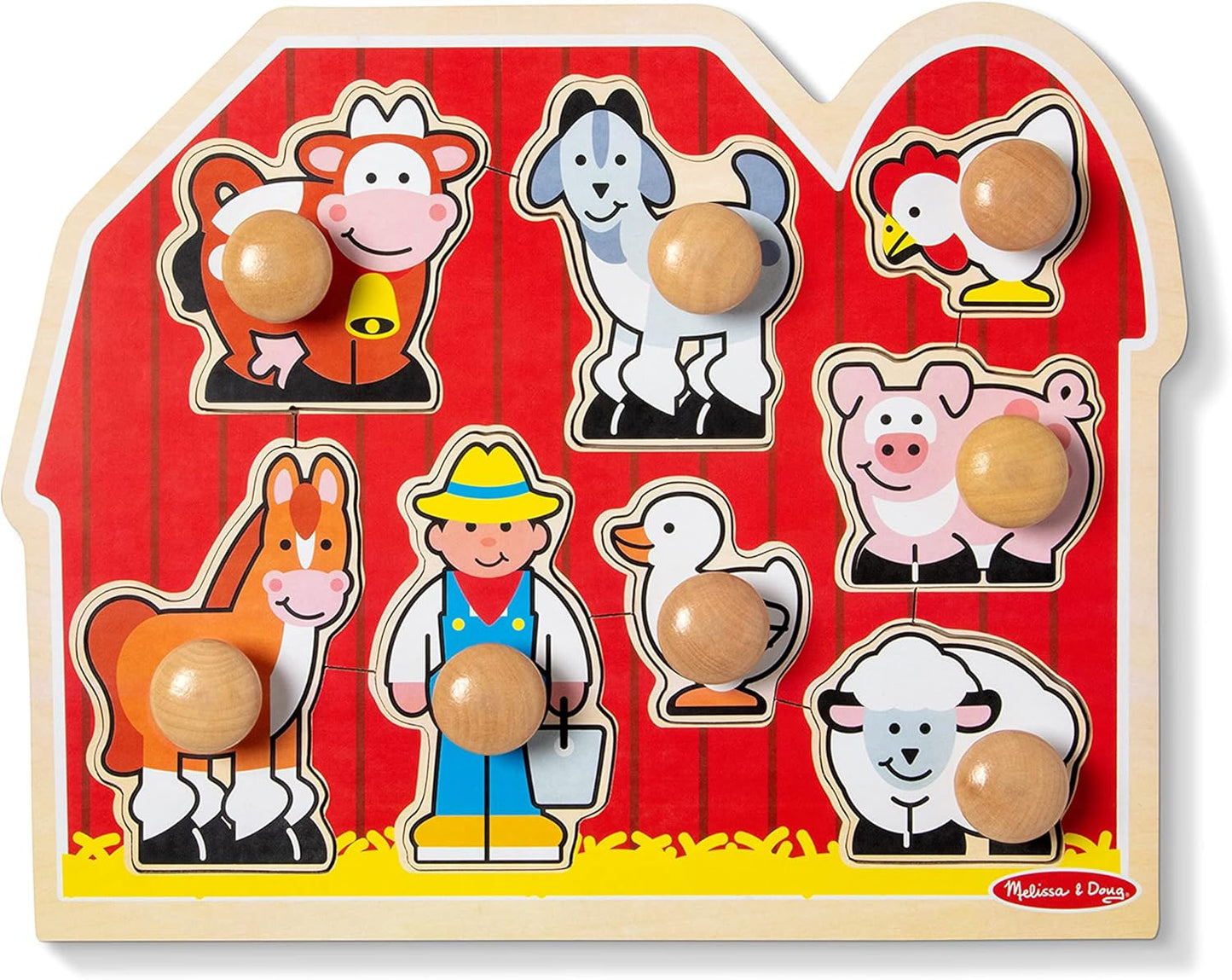 Jumbo Peg Puzzle - Farm Friends (8 pcs)