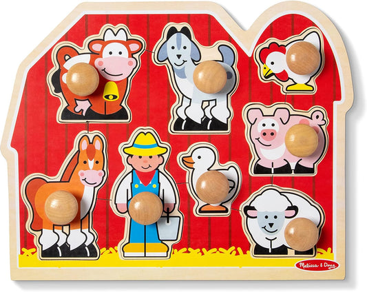 Jumbo Peg Puzzle - Farm Friends (8 pcs)