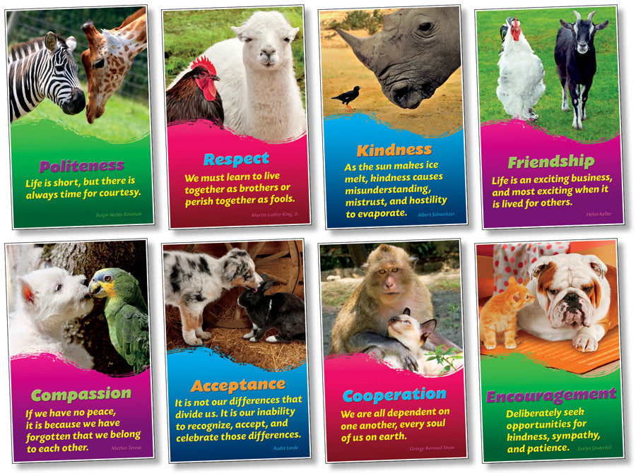 Kindness & Respect Animal Posters (Set of 8)