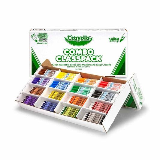 Large Crayons and Washable Markers - 256 Pack
