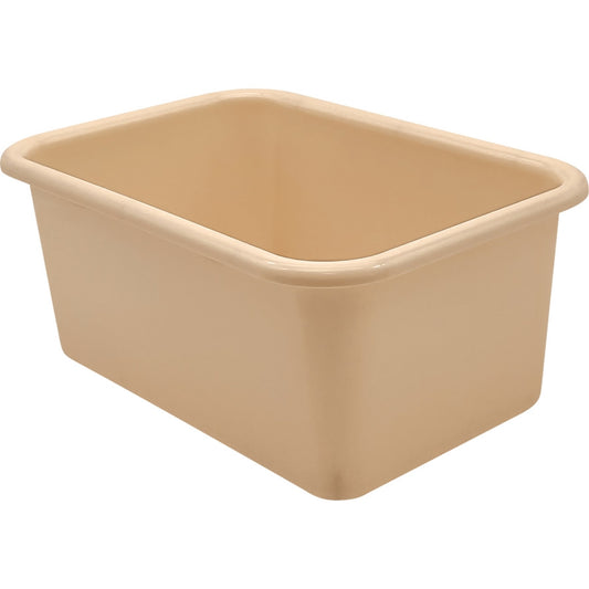 Light Brown Small Plastic Storage Bin