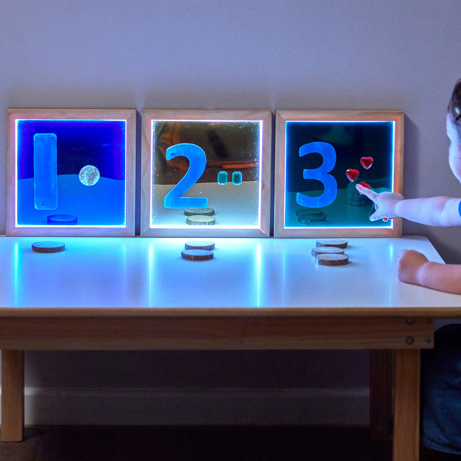 Light Up Square Acrylic Hand Mirrors (Set of 3)