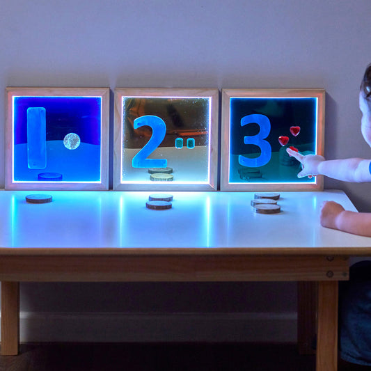 Light Up Square Acrylic Hand Mirrors (Set of 3)