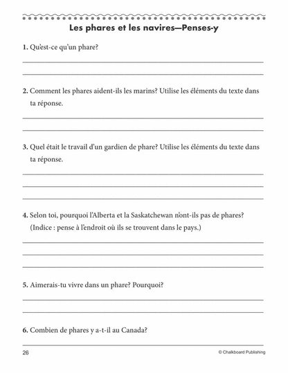 Canadian French Daily Reading Comprehension Grade 2