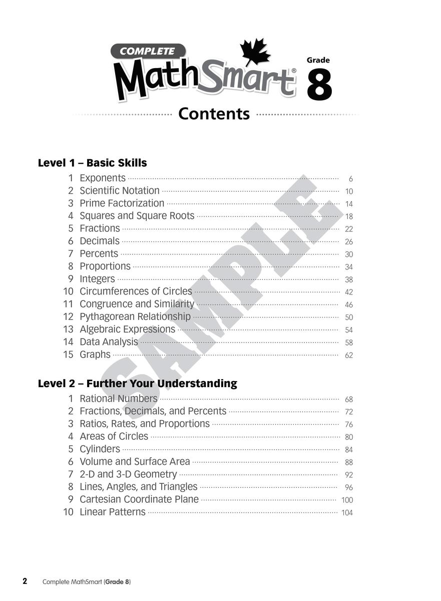 Complete MathSmart: Grade 8 (Extensive Edition)