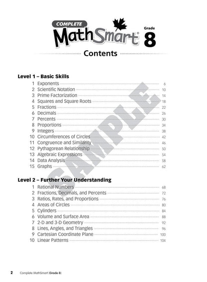 Complete MathSmart: Grade 8 (Extensive Edition)