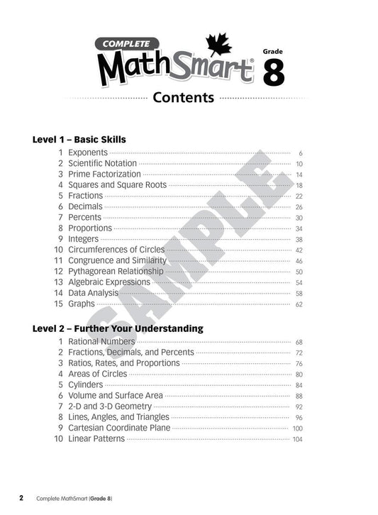 Complete MathSmart: Grade 8 (Extensive Edition)