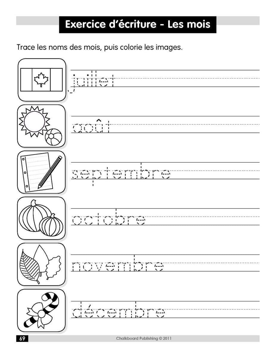 Exercices d'écriture script pour tous les jours mat. à 2e année