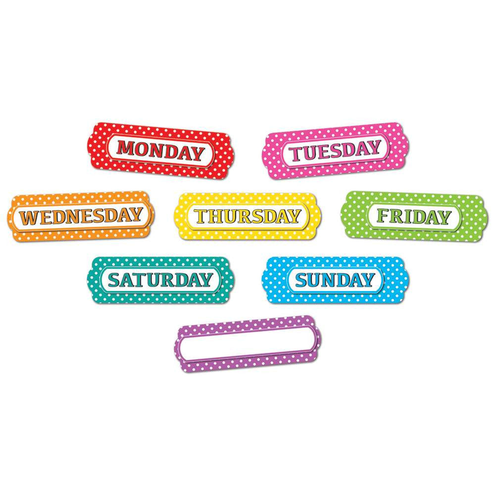 Magnetic Die-Cut Labels- Colour Dots (Days Of The Week)