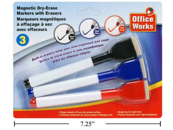 Magnetic Dry Erase Markers w/ Brush