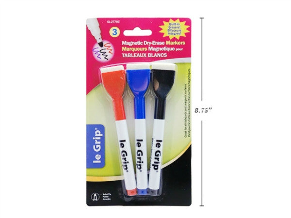 Magnetic Dry Erase Markers with Eraser-3Pc