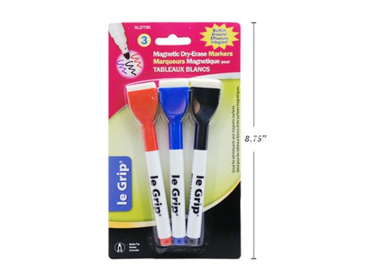 Magnetic Dry Erase Markers with Eraser-3Pc