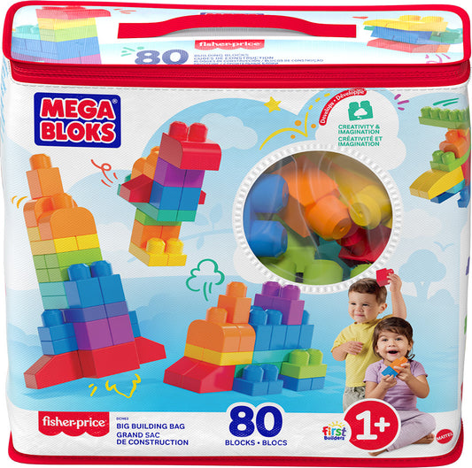 Mega Bloks - Big Building Bag of Blocks (80 pieces - Blue)