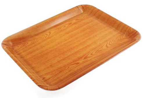 Melamine Rectangle Faux Wood Grain Serving Tray
