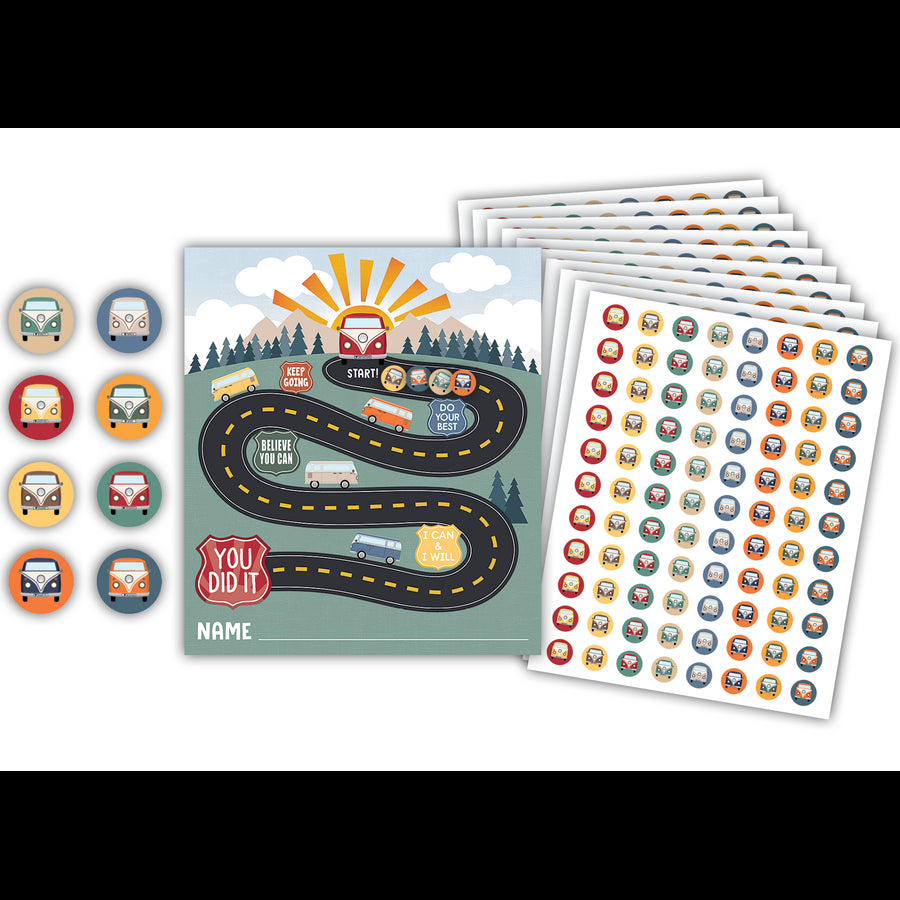 Moving Mountains Road Trip Reward Trackers with Stickers