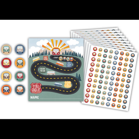 Moving Mountains Road Trip Reward Trackers with Stickers