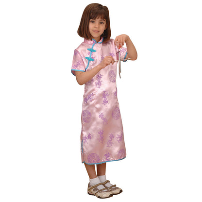 Pink Satin Celebration Robe - East Asia - Girl