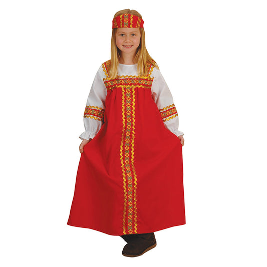 Red and Gold Folk Festival Dress - Eastern Europe - Girl