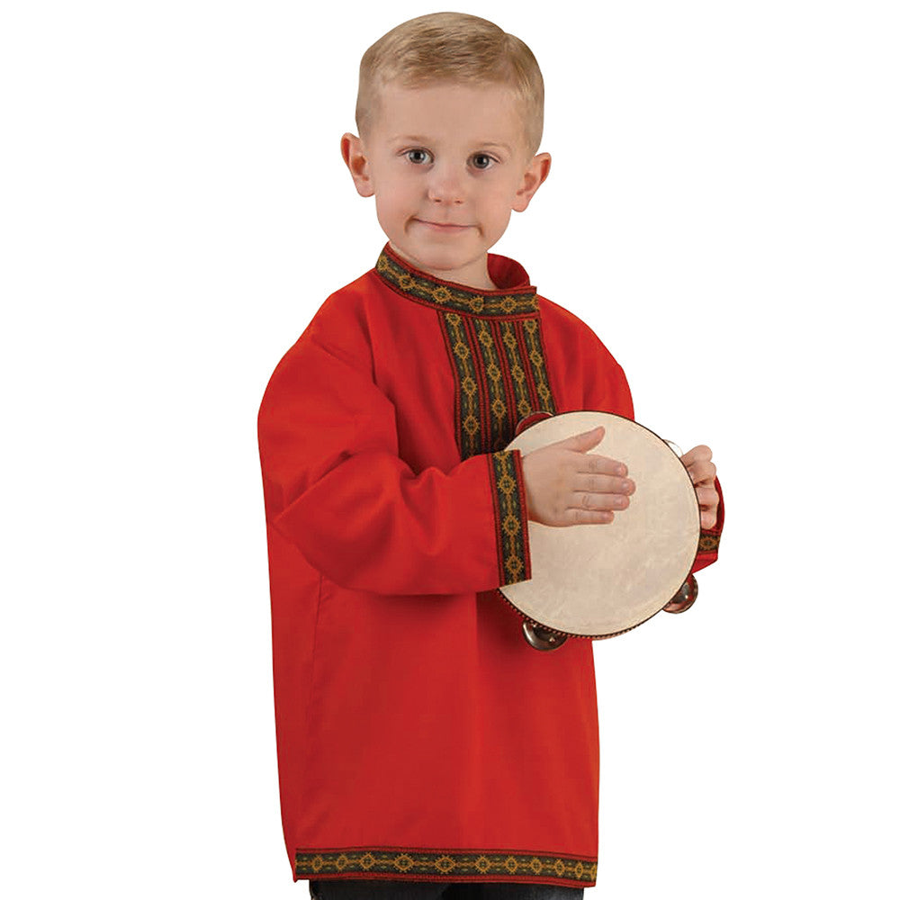 Red Embroidered Folk Shirt - Eastern Europe - Boy