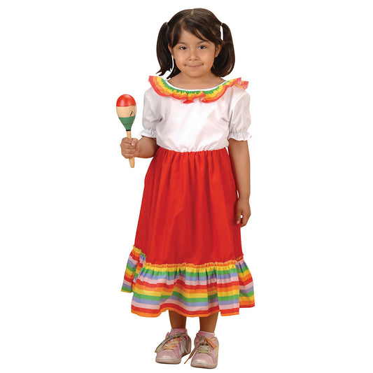 Striped Skirt Folk Festival Dress - Latin America - Girl