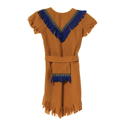 Brown Fringe Dress - Indigenous Americas Tradition - Girl