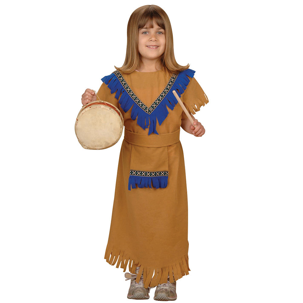 Brown Fringe Dress - Indigenous Americas Tradition - Girl
