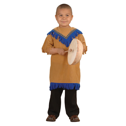 Brown Fringe Tunic - Indigenous Americas Tradition - Boy