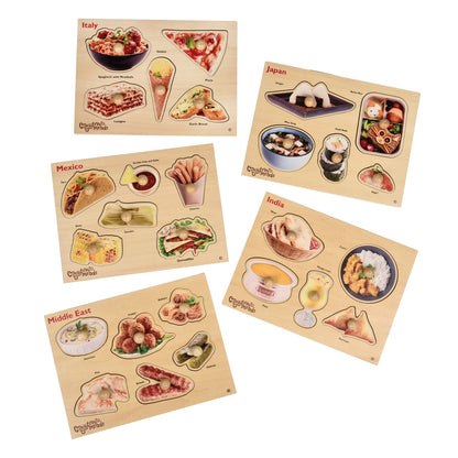 Set of 5 Multicultural Food Puzzles
