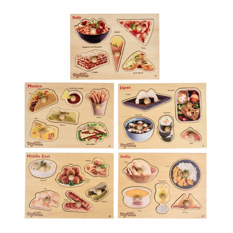 Set of 5 Multicultural Food Puzzles