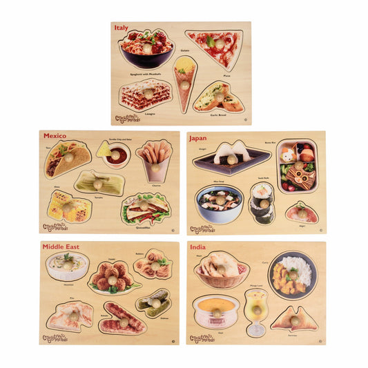 Set of 5 Multicultural Food Puzzles