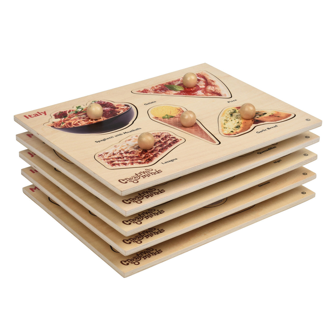 Set of 5 Multicultural Food Puzzles