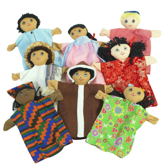 Multicultural Puppets - Set of 8