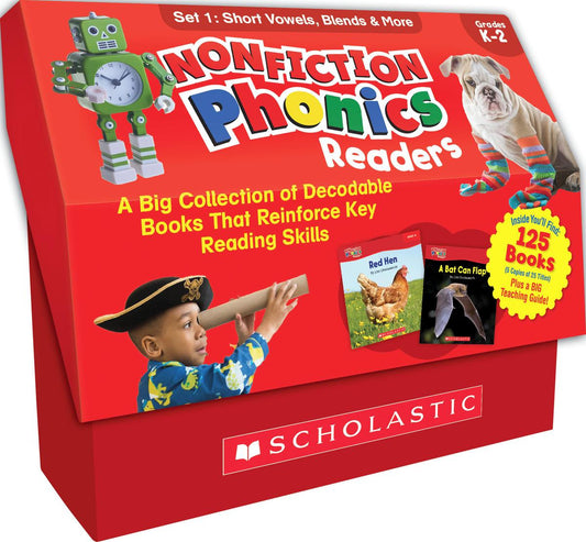 Nonfiction Phonics Readers Set 1: Short Vowels, Blends & More
